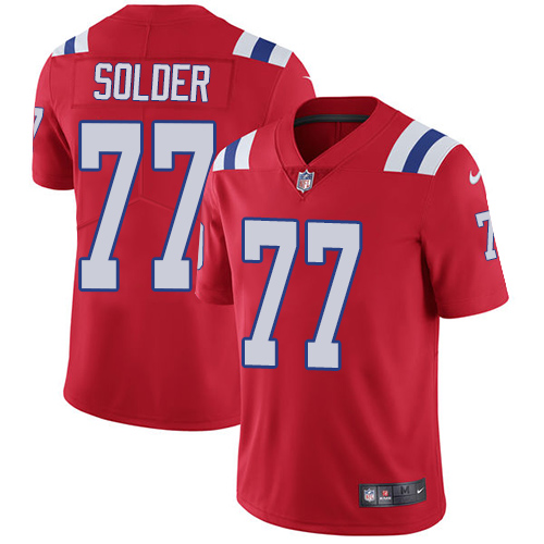 Nike Patriots #77 Nate Solder Red Alternate Men's Stitched NFL Vapor Untouchable Limited Jersey - Click Image to Close